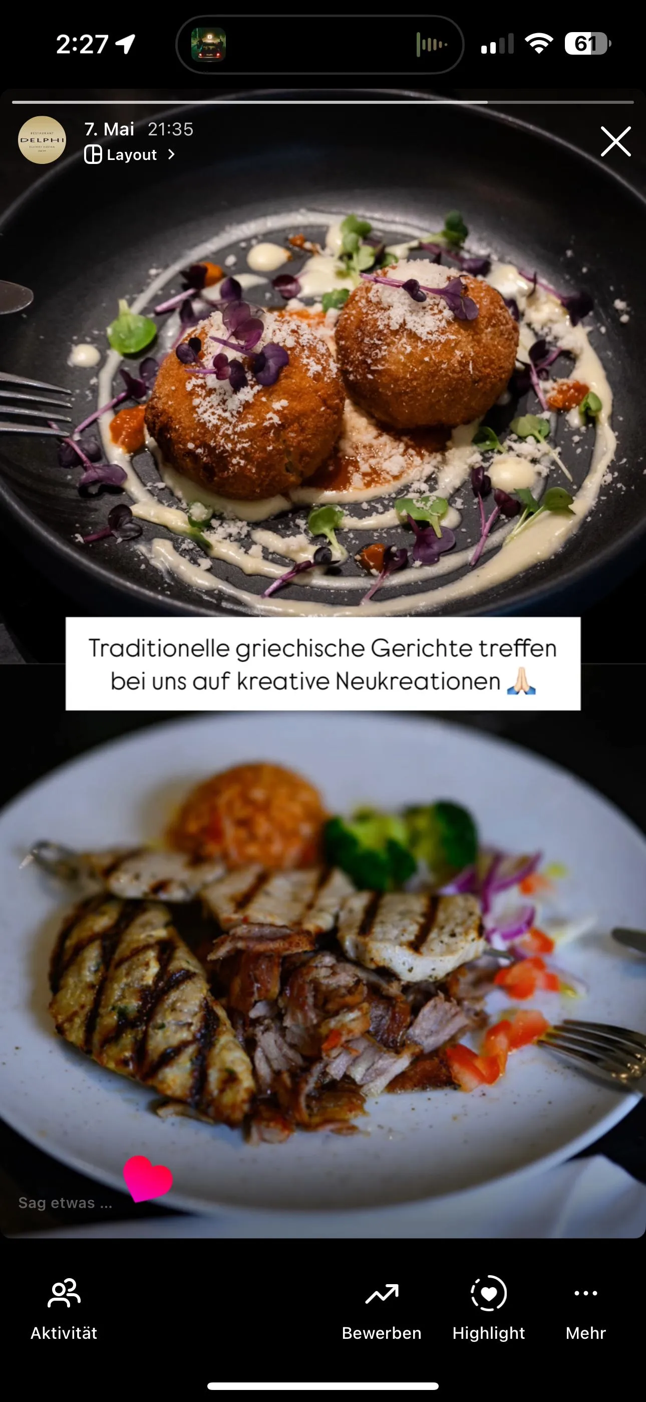 Delphi Restaurant Nürnberg – Behind-the-Scenes Storyaufnahme für Social Media.