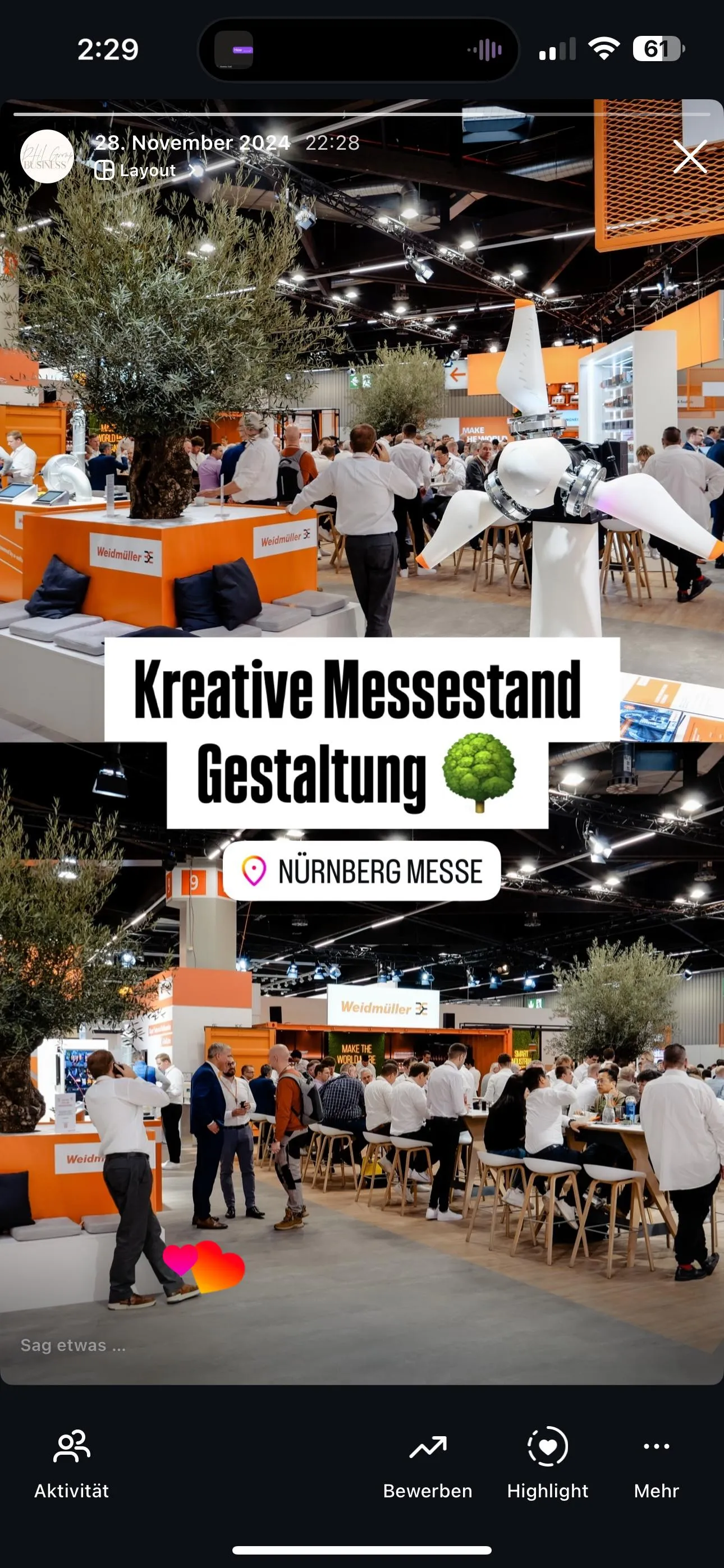Instagram Story von der Nürnberger Messe – Eventfotografie für Social Media.