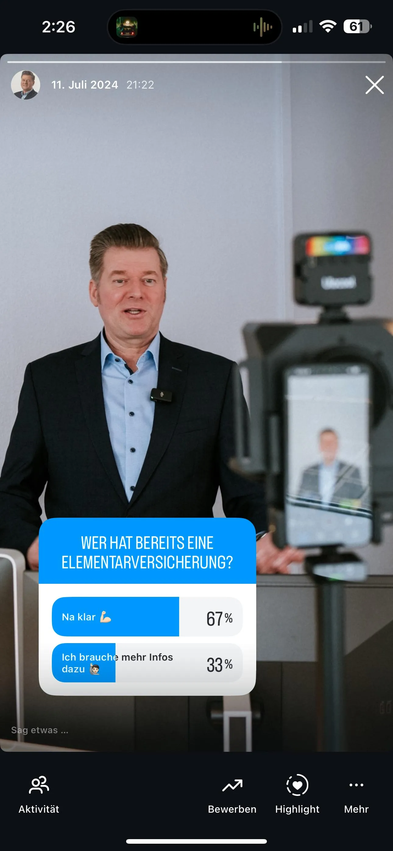 Instagram Story aus der Versicherungswelt – leicht verständlich & sympathisch.
