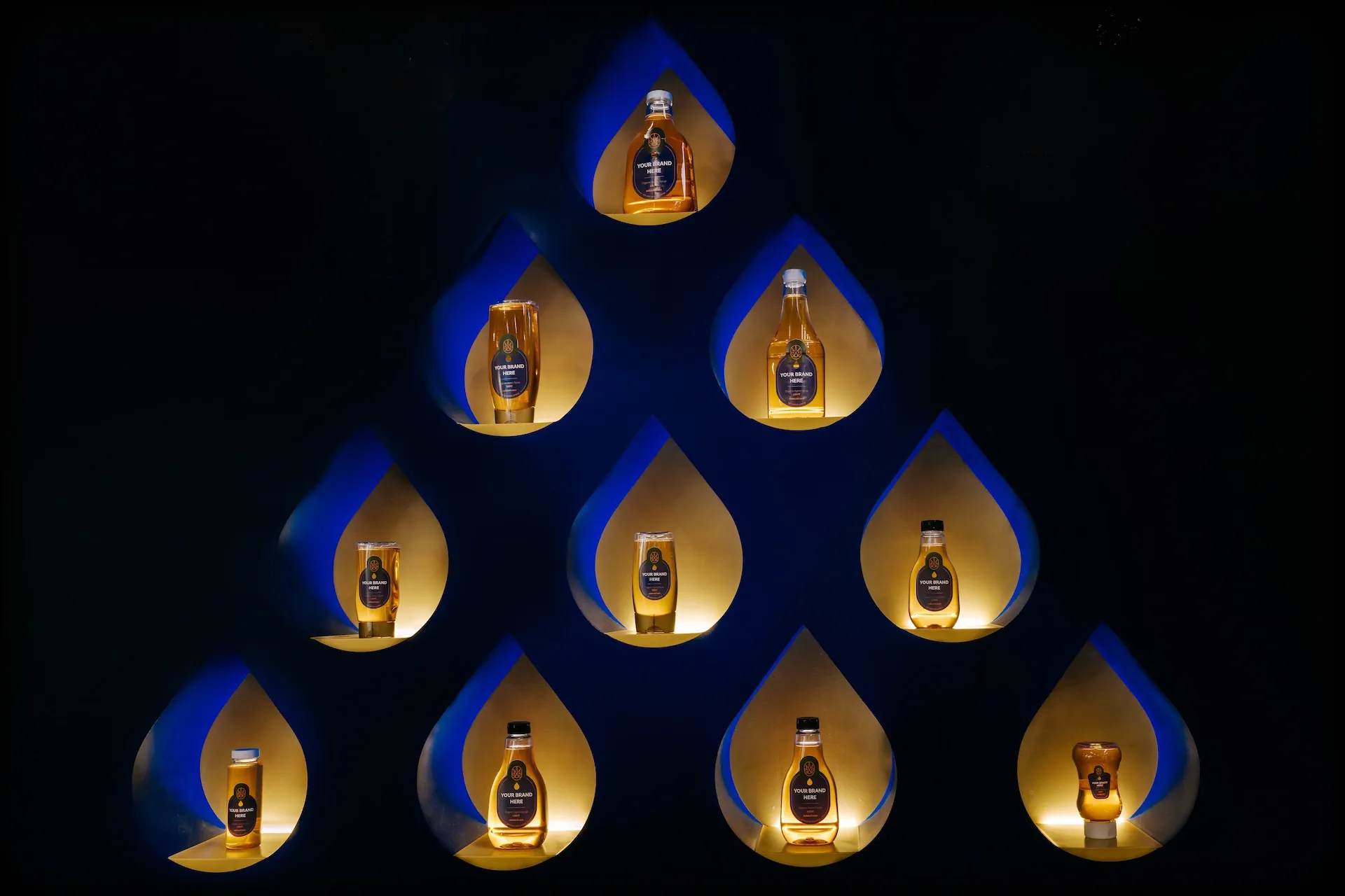 Whitelabel-Honigglas – puristisch fotografiert für maximale Klarheit im Onlineverkauf.